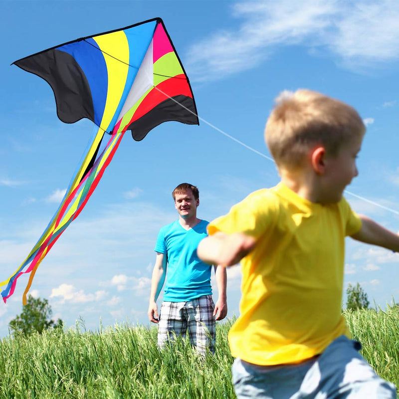 [Australia - AusPower] - Mint's Colorful Life Delta Kite for Kids & Adults, Extremely Easy to Fly Kite (Flying Rainbow) 