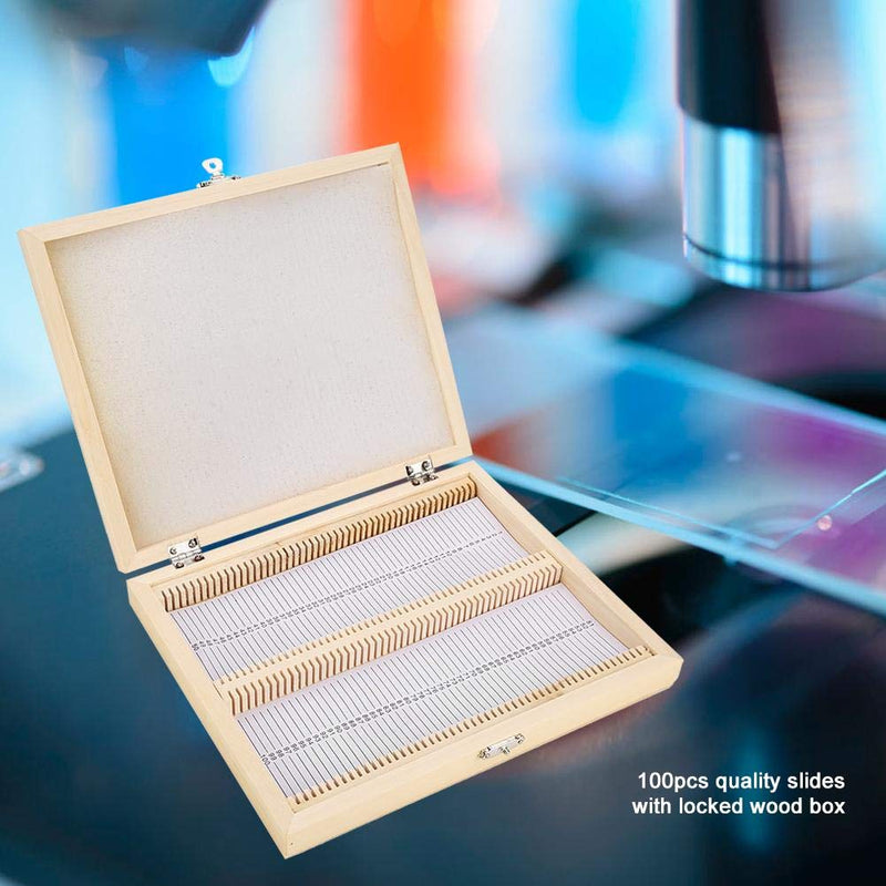 [Australia - AusPower] - Acogedor Microscope Slides Storage Box, 100-Places Wooden Slide Storage Box with Lock Storage, Wooden Box for Microscope Slides, Lab Glass Prepared Microscope Slides Storing Tool 