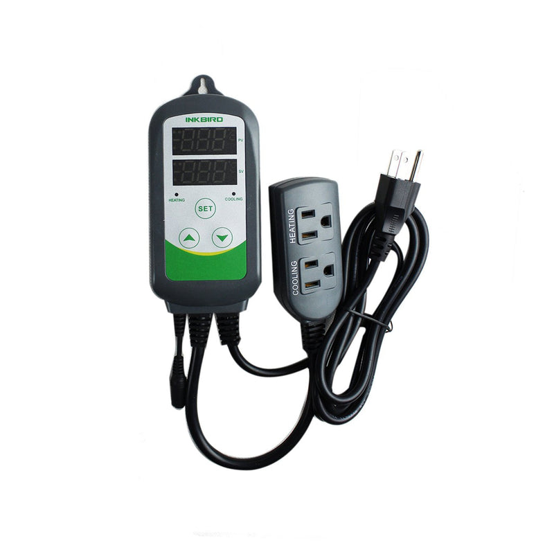 [Australia - AusPower] - Inkbird Dual Stage Temperature Controller Heating and Cooling with AC 100 to 240V ITC-308S and NTC Probe for Grow Room Fermentation Fridge Brewing 