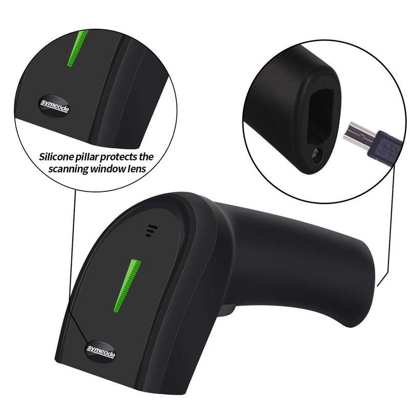 [Australia - AusPower] - 2D Wired Barcode Scanner,Symcode QR PDF417 Bar Code Reader Scanner Long Transfer Distance Computer Cell Phone Screen Scan 2D Wired Scanner 