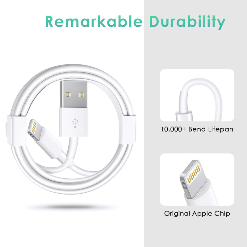 [Australia - AusPower] - iPad Charger iPhone Charger, 12W Foldable USB Charger Block USB Wall Charger with 3FT USB to Lightning Cable, Phone Charger for iPad, iPad Mini, iPad Air 1/2/3, iPad Pro 10.5 Inch, iPhone 13/12/X/8/7 