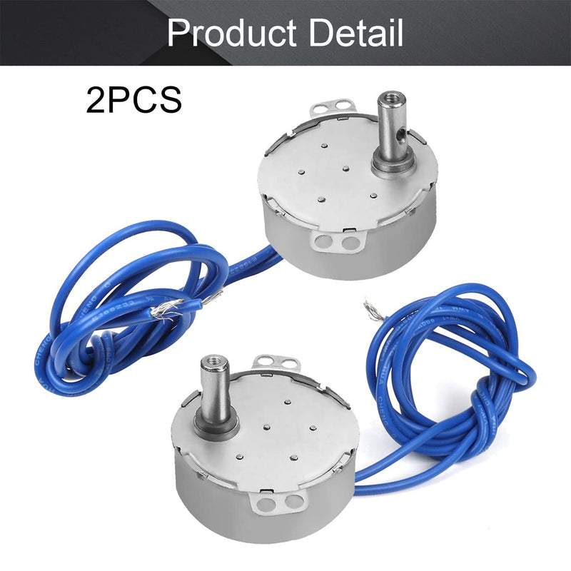 [Australia - AusPower] - Fielect 2Pcs Synchronous Motor AC 110V 8-10RPM Turntable Motor CW Direction 4W TYC-50 Horizontal Hole Tapping Shaft Cross Hole Hollow Shaft CW 2Pcs 