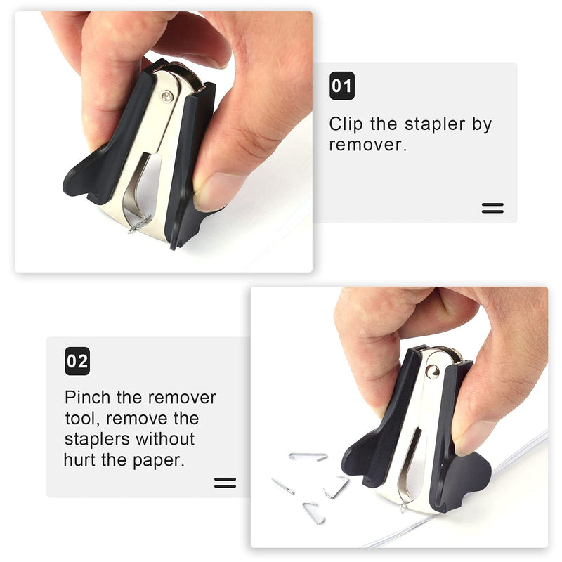 [Australia - AusPower] - Staple Remover Tool - 6 Pack Professional Claw Staples Puller, Heavy Duty Jaws Stapler Removal for Office, School, Desktop (Black) 