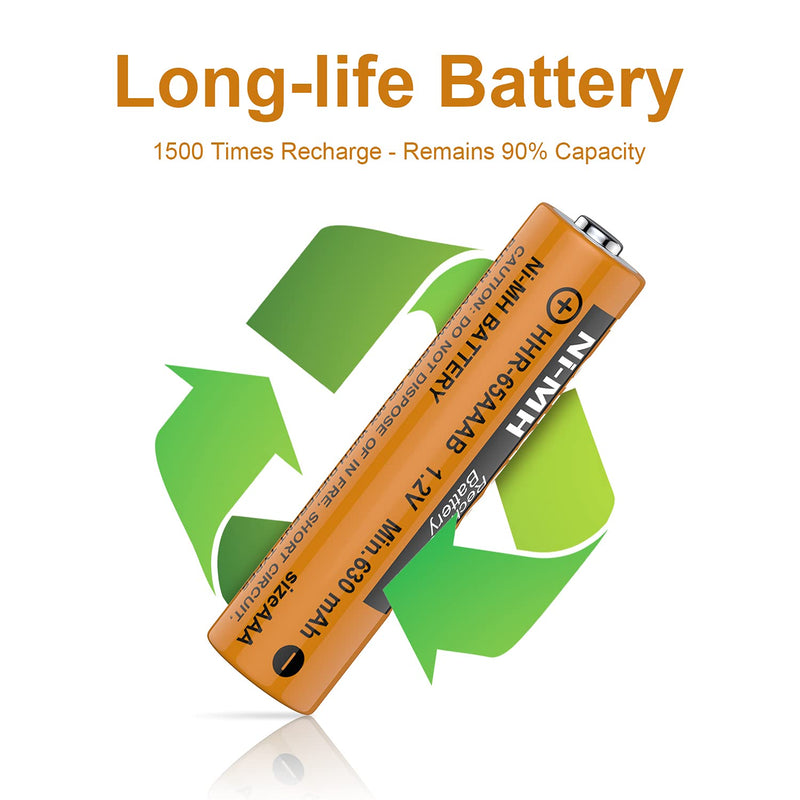 [Australia - AusPower] - 4 Pack 630mAh 1.2V AAA Rechargeble Battery,HHR-65AAABU NI-MH Replacement Battery for Pasonic Cordless Phones 630mah-4 pack 