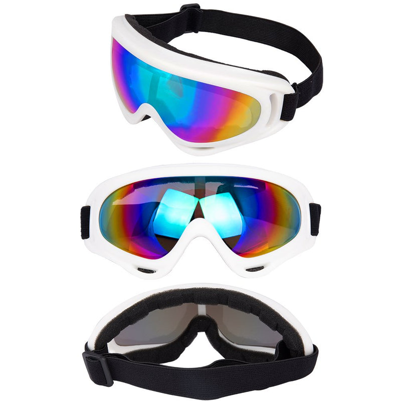 [Australia - AusPower] - LJDJ Ski Goggles, Pack of 4 - Snowboard Motorcycle Goggles Tactical Combat Military Glasses Black+white+pink+blue Frame/Colorful Lens 