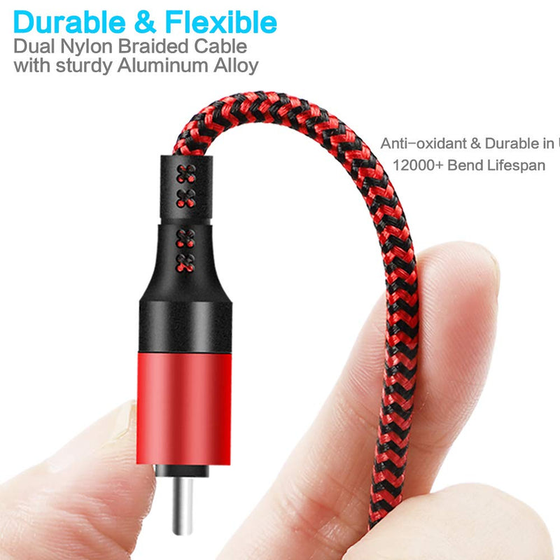 [Australia - AusPower] - 6 in 1 Multi Charging Cable LHJRY 3Pack 4ft Multiple Charge Cord USB A/C to Phone USB C Micro USB Connector Fast Charging Cord Compatible with Cell Phones Tablets and More - (Red,Black,Blue) 