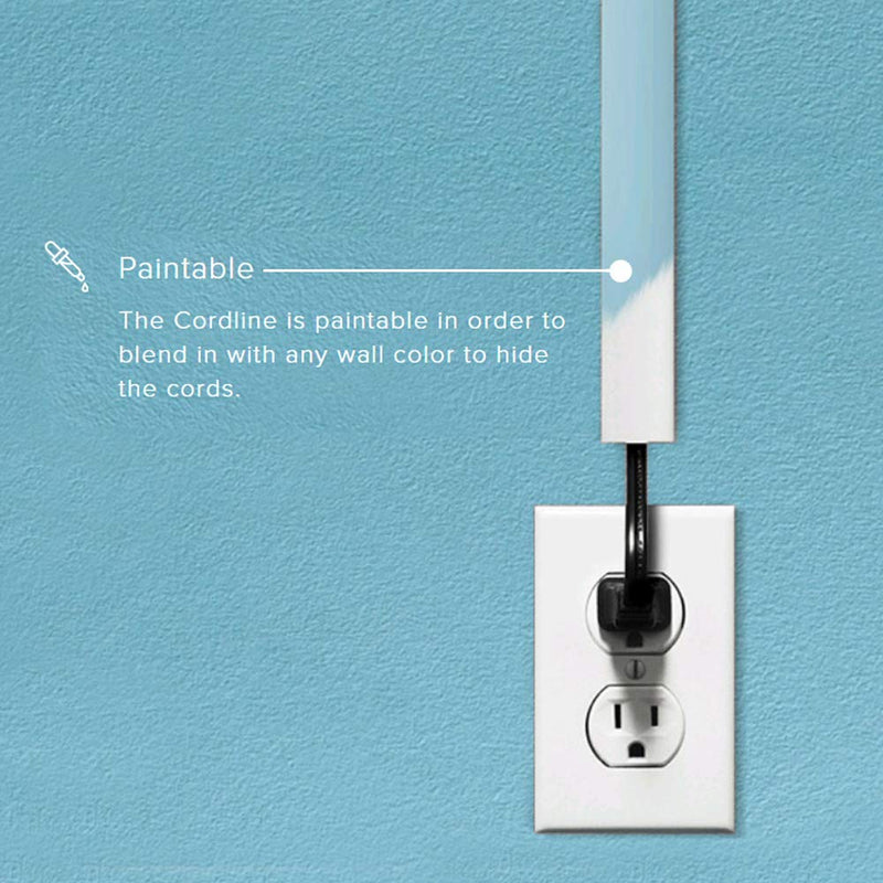 [Australia - AusPower] - UT Wire Cordline 2-Way Cord Channel in Paintable White, 8-ft Continuous Roll 8 FT 
