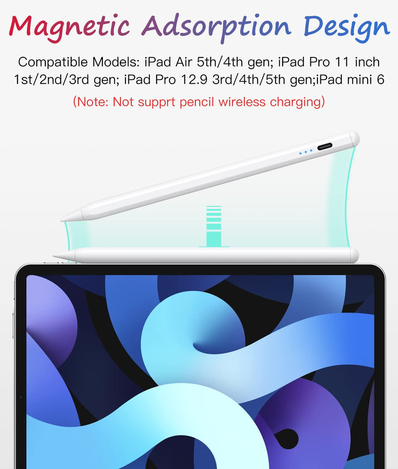[Australia - AusPower] - Stylus Pen Compatible with Apple iPad (2018-2022), Palm Rejection & Tilting Detection, Active Pencil for iPad Air 5/4/3 Gen, iPad 9/8/7/6 Gen, iPad Pro(11/12.9 Inch),iPad 10.2/10.9Inch,iPad Mini 6/5 