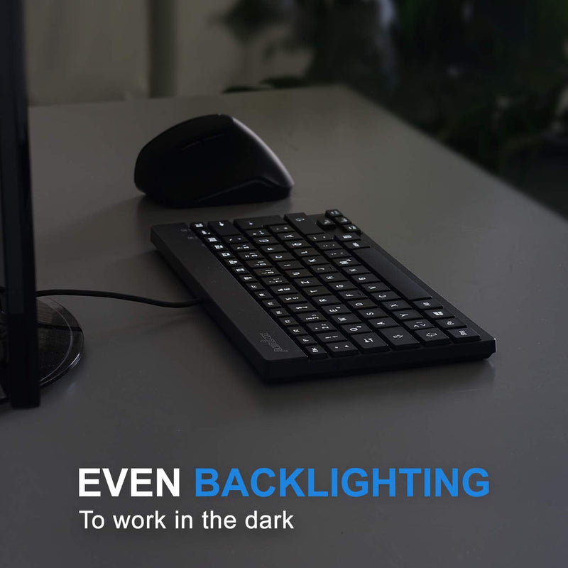 [Australia - AusPower] - Perixx PERIBOARD-326 Wired Mini Backlit USB Keyboard with Low Profile Keys, US English Layout (11607) backlit - USB 