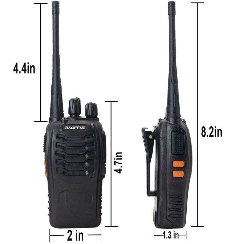 [Australia - AusPower] - Walkie Talkies for Adults Long Range, Baofeng BF-888S Handheld Two Way Radios with Earpiece and Mic, Rechargeable Walkie Talkie with Li-ion Battery and Charger, Wireless Walky Talky(2 Pack) 