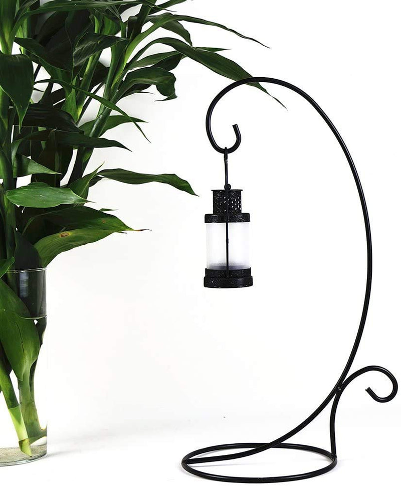 [Australia - AusPower] - Ornament Display Stand Set of 2, Black Metal Stand Holder Flower Pot Stand for Hanging Glass Globe Air Plant Terrarium Succulent and Witch Ball 