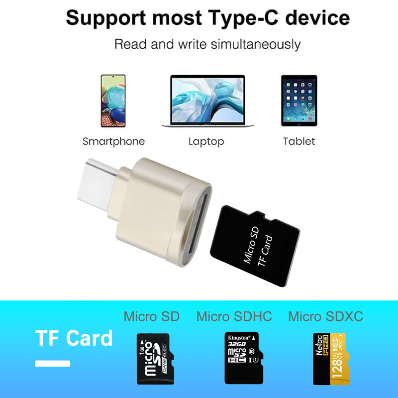 [Australia - AusPower] - Type C Micro SD Card Reader USB C to Micro SD Card Adapter with USB 3.1 Super Speed Portable OTG Memory Card Reader Support TF/Micro SD/Micro SDXC/Micro SDHC Card for Window, Mac OS X, Android Phone 