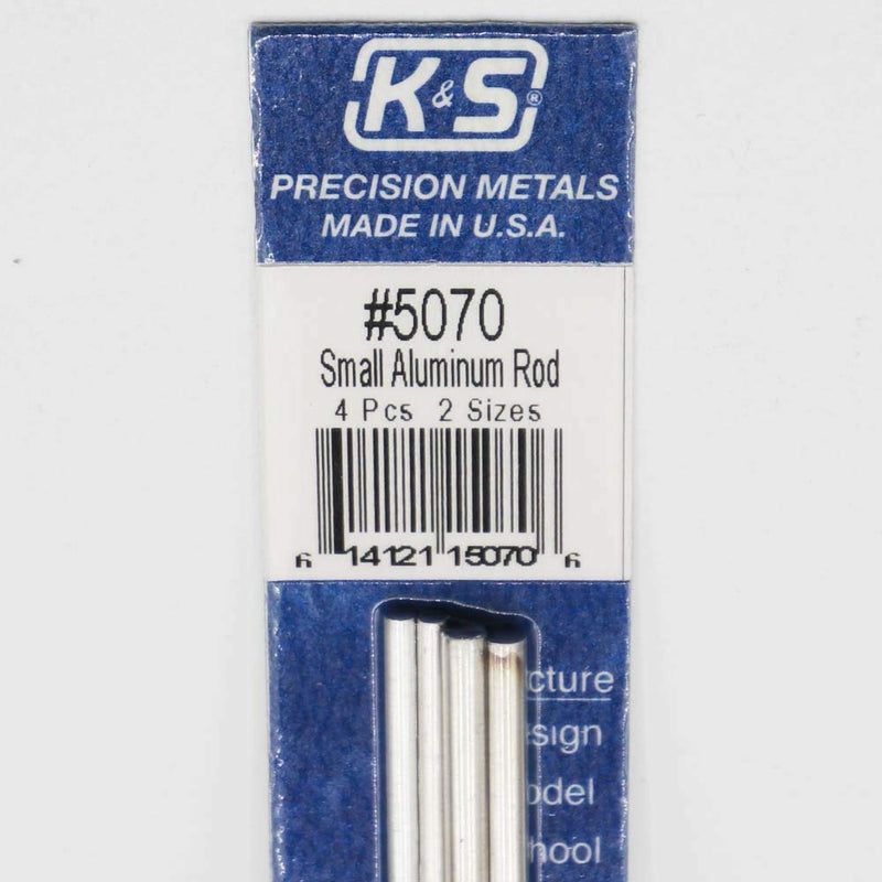 [Australia - AusPower] - K&S Precision Metals 5070 Bendable Aluminum Rod, 3/32" & 1/8" X 12" Long, 4 Pieces per Pack, Made in The USA 
