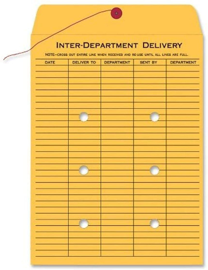 [Australia - AusPower] - Ruled Interdepartmental String/Button Envelopes, #32, 10" W x 13" L, 32 lb. - 10 Pack 