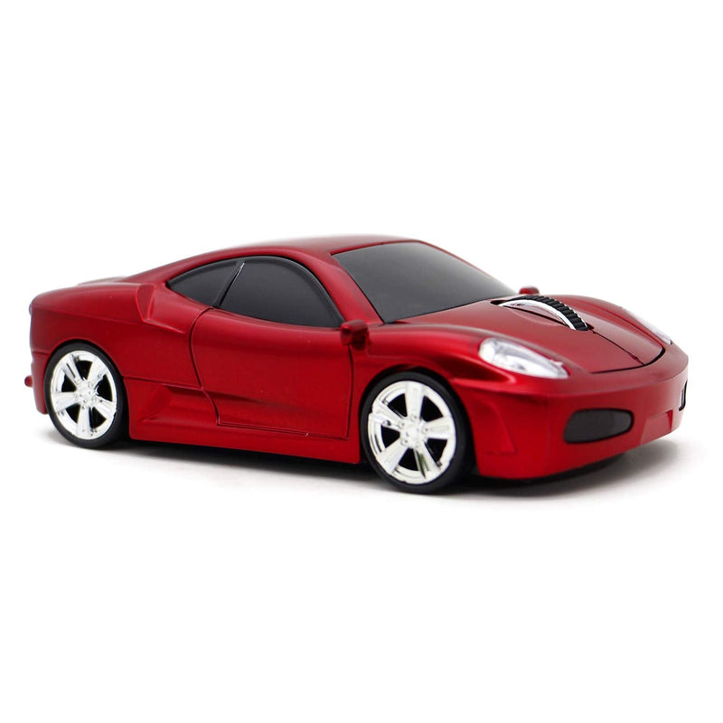 [Australia - AusPower] - Ai5G Wireless Mouse Sports Car Mouse USB Computer Mice Optical 2.4GHz with Headlight 1600DPI for PC Laptop MAC (Red) Red 