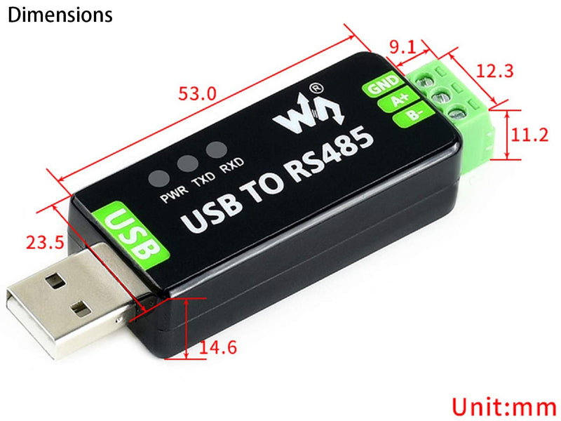 [Australia - AusPower] - Industrial USB to RS485 Converter Adapter Original FT232RL Fast Communication Embedded Protection Circuits Resettable Fuse ESD Protection TVS Diode etc Automatic Transceiving 