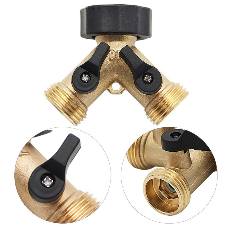 [Australia - AusPower] - Twinkle Star Garden Hose Splitter 2 Way, Y Connector Brass Garden Hose Adapter 