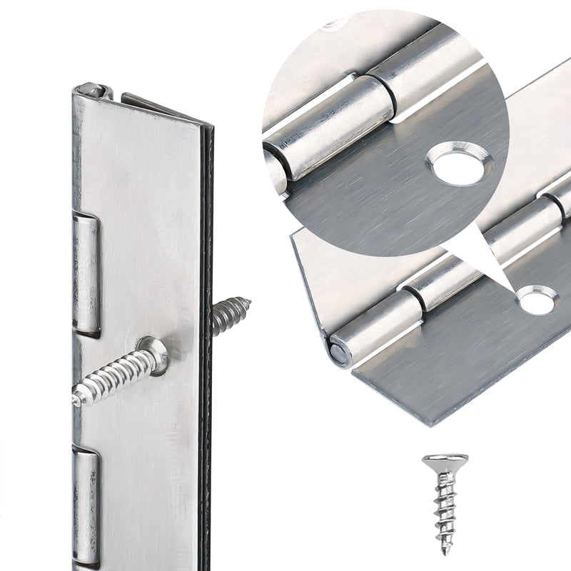 [Australia - AusPower] - KINBOM 2 Pcs Piano Hinge Stainless Steel 304 Heavy Duty Continuous Hinge Fixed Folding Continuous Hinge for Piano Doors Windows Cabinets Tool Boxes Wooden Boxes 
