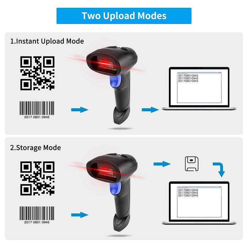 [Australia - AusPower] - NetumScan Handheld USB 1D Barcode Scanner with Stand & Wireless 1D 2D Barcode Scanner with Stand, Automatic QR Code Scanner Supports Screen Scan Handheld CMOS Image Bar Code Reader 