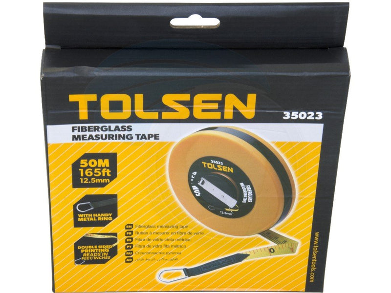 [Australia - AusPower] - 50M 165FT Constriction Imperial Metric Fiberglass Measuring Tape Reel 