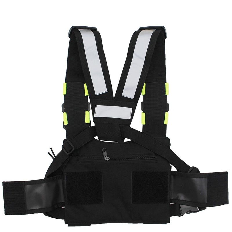 [Australia - AusPower] - GoodQbuy Universal Radio Harness Chest Rig Bag Pocket Pack Holster Vest Fluorescent Green for Two Way Radio 