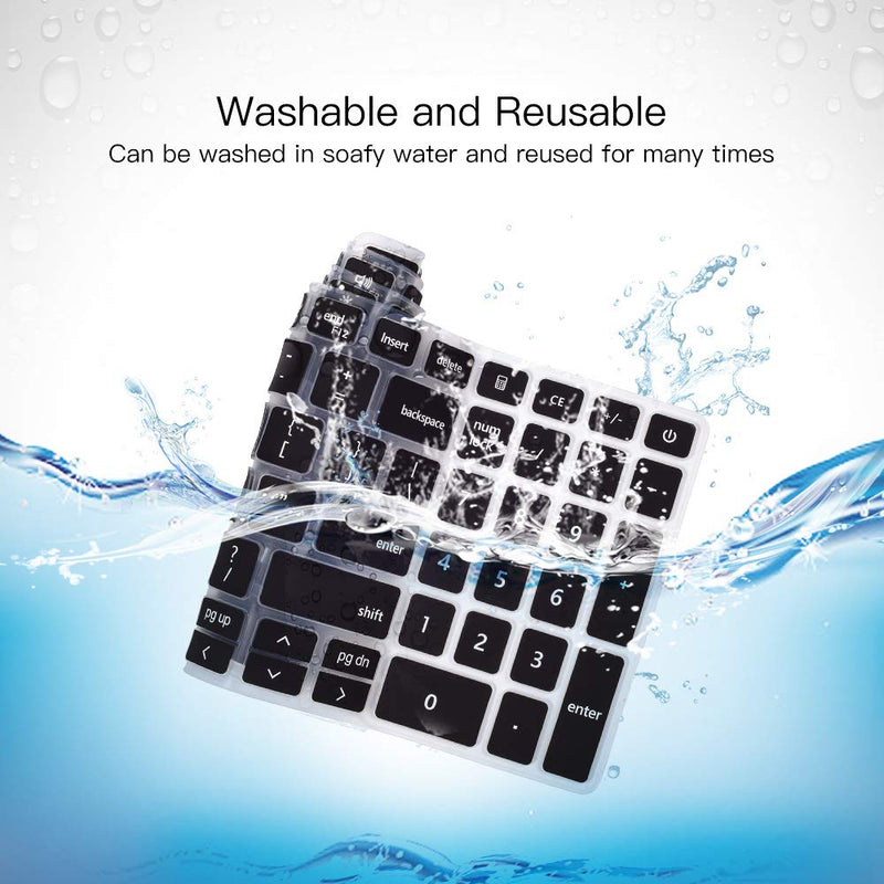 [Australia - AusPower] - Keyboard Cover for 2021 Dell Inspiron 15 3000 3501 3502 3505, Dell Inspiron 15 17 5000 5584 5593 5594 5598 5501 5502 5505 5508 5509, 7000 7500 7590 7591 7501 7506 7706 7790 7791 Keyboard Skin, Black 