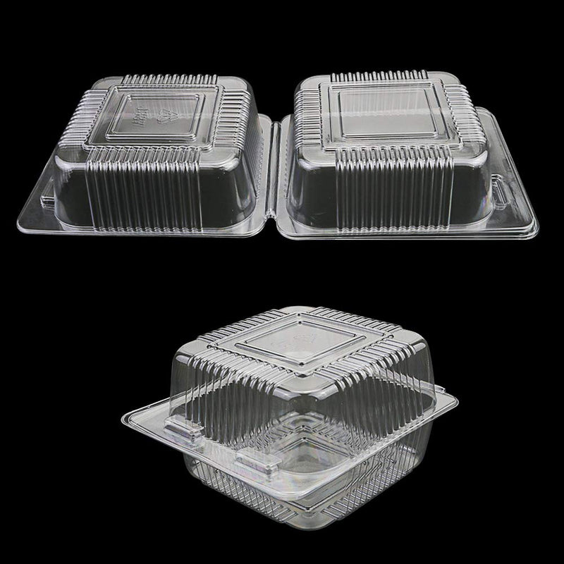 [Australia - AusPower] - WYKOO 50 Pack Disposable Clear Plastic Clamshell Food Containers for Salads, hamburgers, bread and Sandwiches, Portable Food Take-Out Plastic Container, 5.3 x 4.7 x 2.8 Inch 