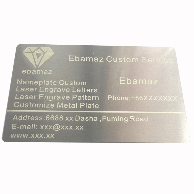 [Australia - AusPower] - Ebamaz Thin 100PCS Aluminum Alloy Metal Card Plate 3.4 X2.13X0.008 inch for Laser Engrave (Silver, Blank)) Silver, Blank 