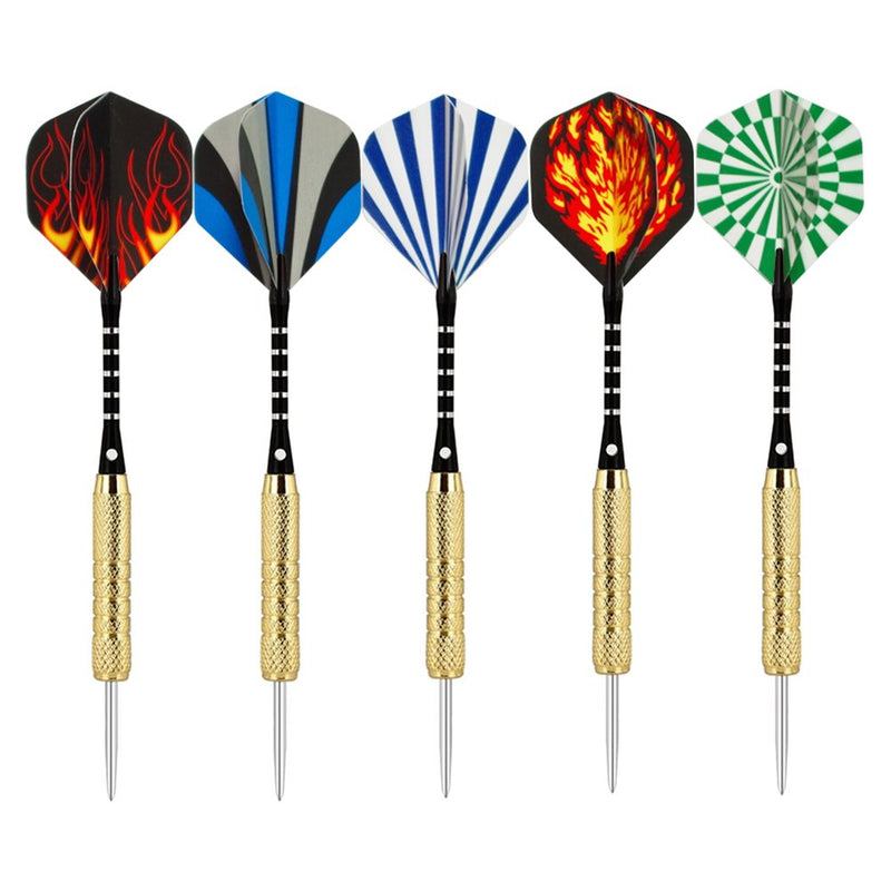 [Australia - AusPower] - Wolftop 15 Pack Steel Tip Darts 18 Grams, Premium Darts Metal Tip Set with Aluminum Shafts, Standard Flights, Rubber O'Rings and Extra Dart Sharpener 