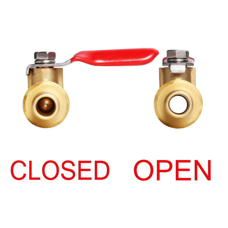 [Australia - AusPower] - Litorange 2 PCS Lead Free Brass Water Mini Ball Valve Shut Off Switch, 3/8" Hose ID x 3/8 INCH Hose Barb Pipe Tubing Fitting Coupler, 180 Degree Operation Handle 2PCS 3/8" x 3/8" 