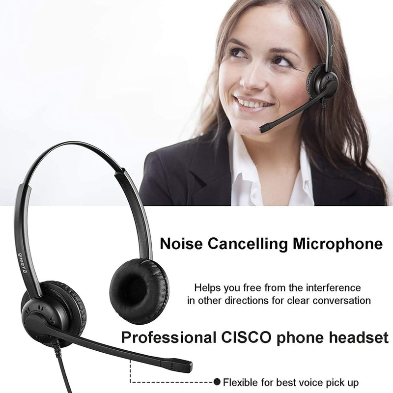 [Australia - AusPower] - Sinseng Phone Headsets with Microphone,Phone Headset,Office Phone with Headset,Hands Free Phone with Noise Cancelling & Volume Controls RJ9 for Desk Phone 