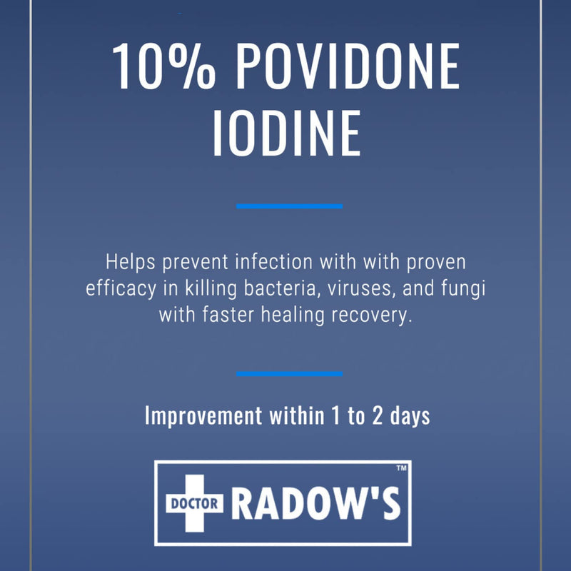 [Australia - AusPower] - Doctor Radow’s Povidone Iodine First Aid Antiseptic Ointment 10% 3X Faster Healing, No Sting, Best for cuts, scrapes, burns, surgical and diabetic wounds, bed sores, pressure sores, ulcers (1 oz tube) 