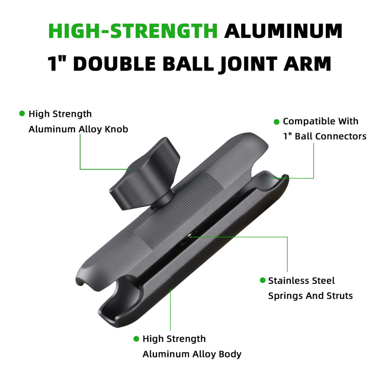 [Australia - AusPower] - FANAUE Double Socket Arm Medium Arm Compatible,Full Length 3.7",with B Size 1" Ball Components for RAM Mounts da--90 