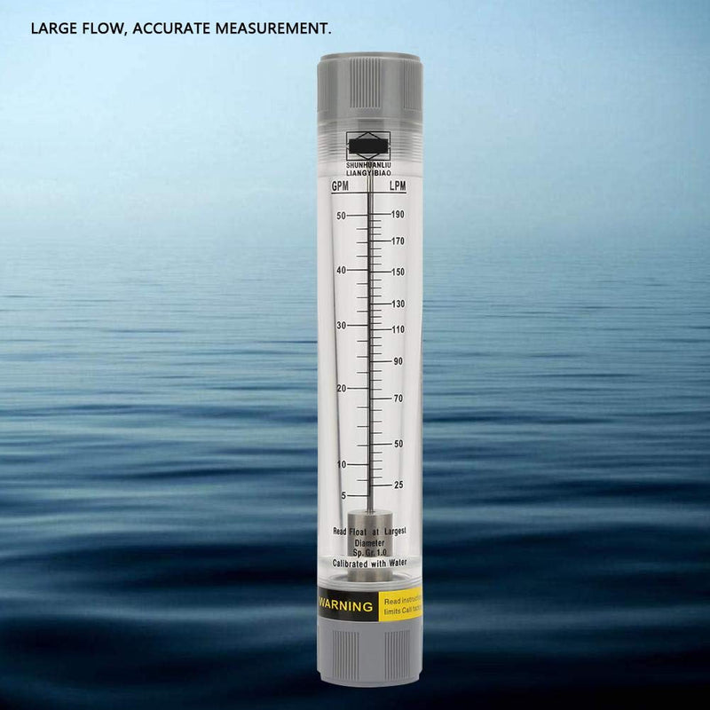 [Australia - AusPower] - Water Liquid Inline Flowmeter 1" PT Female Threaded, 5-50GPM Clear Acrylic Water Flowmeter with Stainless Steel Float for Pipeline Flow Measure 