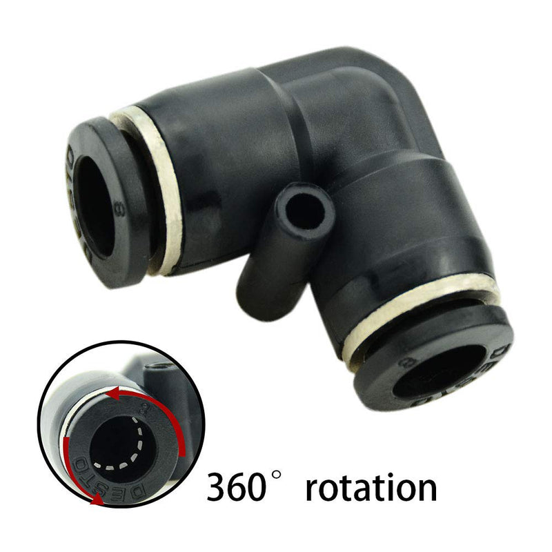 [Australia - AusPower] - Beduan Push to Connect Fitting Elbow, 6mm x 6mm Tube OD Pneumatic 90° Degree Adapter Push in Fitting for Air Compressor （Pack of 10） 