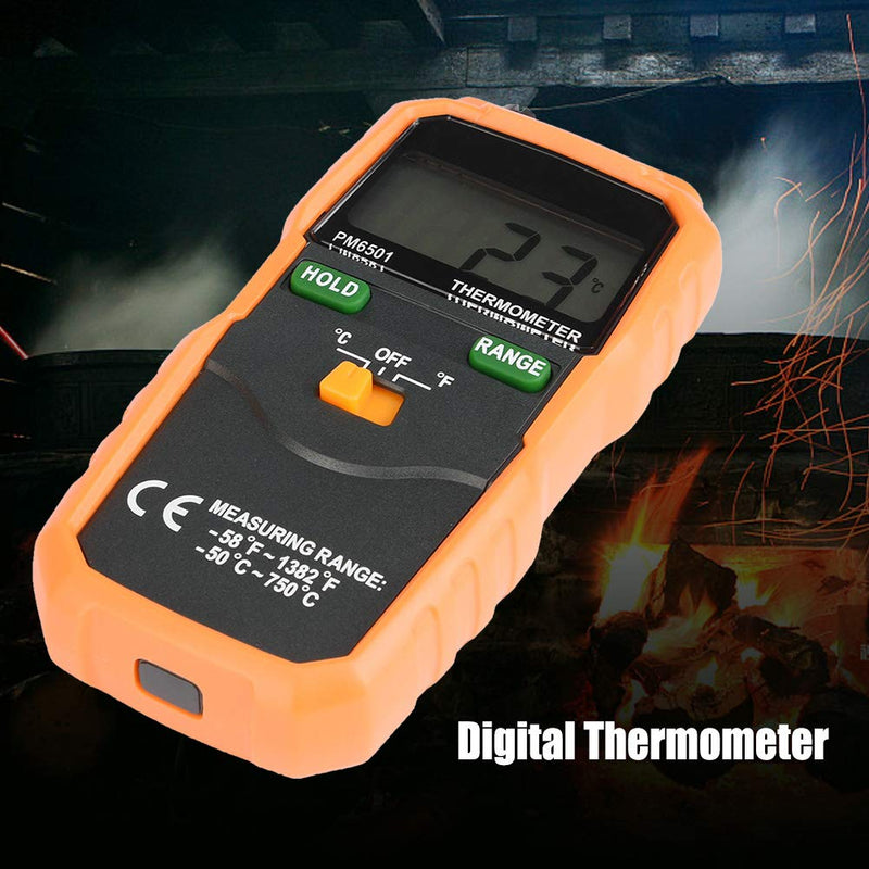 [Australia - AusPower] - Digital Thermocouple Temperature Thermometer, PEAKMETER PM6501 K Type LCD Thermometer Testing Tool Celsius and Fahrenheit 