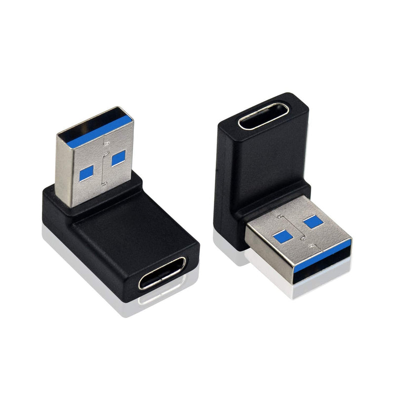 [Australia - AusPower] - Poyiccot USB C Female to USB 3.0 Male Adapter, 2Pack USB C to USB Adapter, 90 Degree USB A to USB C Adapter, Type C to USB A Cable Connector Adapter for Laptops, Power Banks, Chargers 