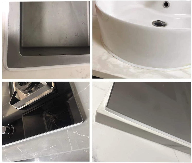 [Australia - AusPower] - Caulk Strip Self Adhesive, PU Caulk Tape for Bathtub Bathroom Toilet Kitchen(W:7.5MM,White) White 