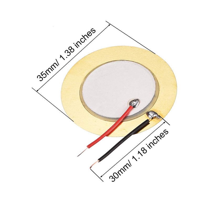 [Australia - AusPower] - uxcell 5 Pcs Piezo Discs 35mm Acoustic Pickup Transducer Microphone Trigger Buzzer Drum Guitar 