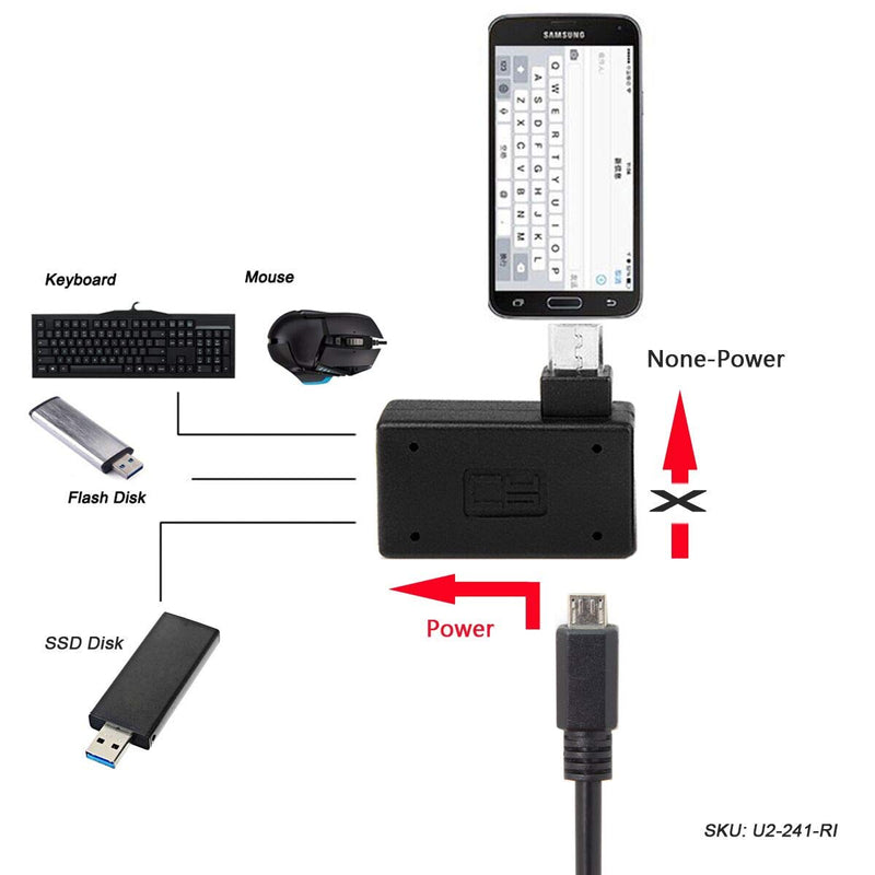 [Australia - AusPower] - CY Micro OTG Adapter 2 Pack USB 2.0 Micro USB Male to USB Female OTG Adapter 1piece left+1piece right 