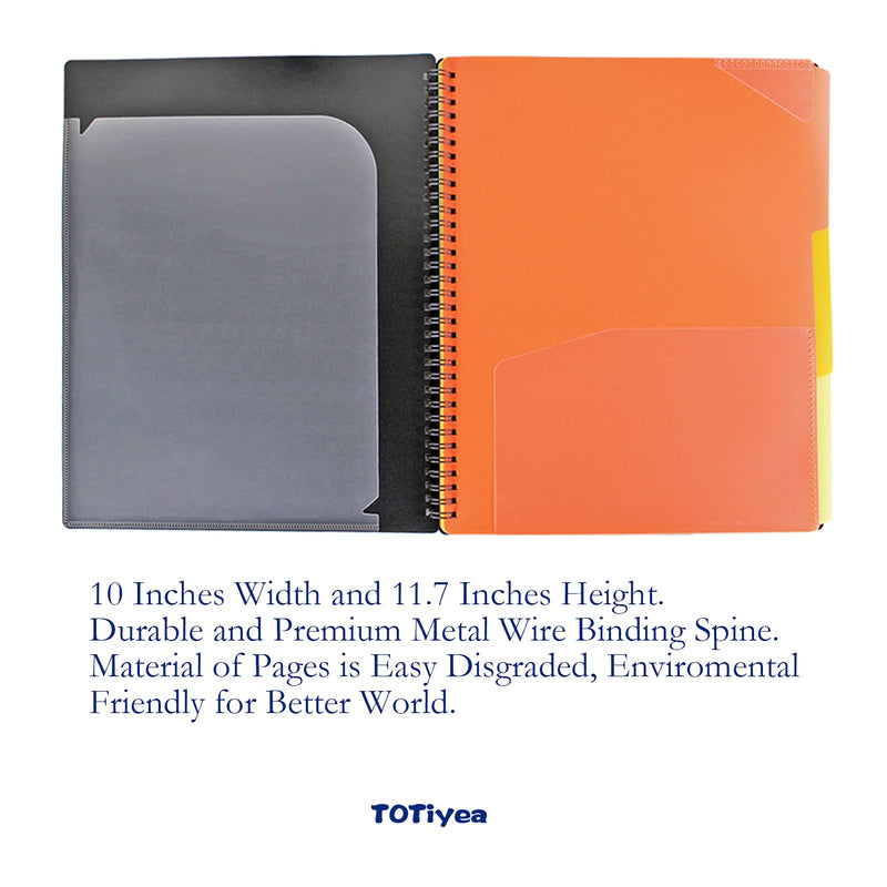 [Australia - AusPower] - TOTiyea 24 Pocket Poly Project Organizer with 12 Dividers, Folder Organizer Binder with Front Cover Pocket, Metal Wire Binding Spine, Letter Size 24 Pockets 