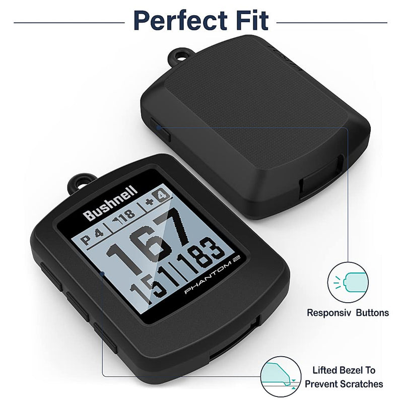 [Australia - AusPower] - TUSITA Case Compatible with Bushnell Phantom 2 - Silicone Protective Cover - Handheld Golf GPS Navigator Accessories(Black) Black 