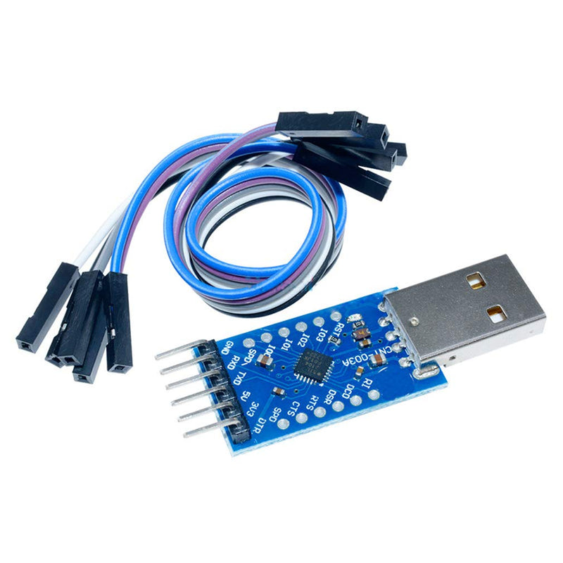 [Australia - AusPower] - HiLetgo 2pcs CP2104 Module USB to TTL UART 6PIN Module Serial Converter CP2104 STC PRGMR Replace CP2102 with Dupont Cables 