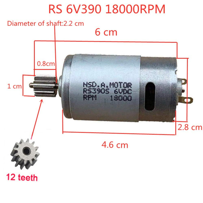 [Australia - AusPower] - jiaruixin 6V390 18000RPM Universal Electric Motor RS390 6V Motor Drive Engine Accessory for Kids Ride On Cars Children Ride on Toys Replacement Parts 