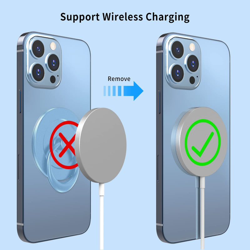 [Australia - AusPower] - SUPERONE Mag Safe Magnetic Phone Ring Holder for iPhone 13 12 Pro Max/Pro/Mini, Adjustable Finger Ring Grip for Wireless Charging, Compatible with Mag Safe Accessories, Sierra Blue 