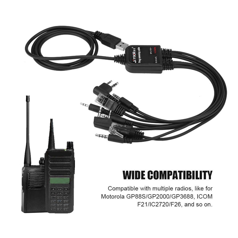 [Australia - AusPower] - 8 in 1 Multifunctional USB Programming Cable Compatible for Kenwood/QuanSheng/HYT/Motorola Walkie Talkie 