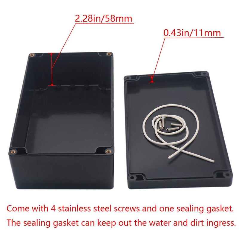 [Australia - AusPower] - Otdorpatio Project Box ABS Plastic Black Electrical Boxes IP65 Waterproof DIY Electronic Junction Box Power Enclosure 7.87 x4.72 x2.95 inch (200x120x75 mm) 7.87"x4.72"x2.95" 