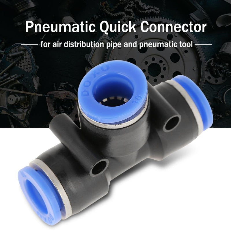 [Australia - AusPower] - 10 pcs 10mm 3/8 T Style One Fittings Push in Pneumatic Connector Air Line Quick Fittings Push-to-Connect Fittings 