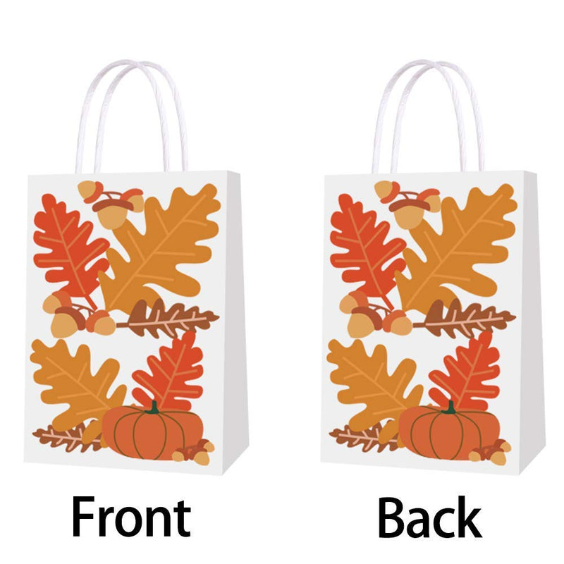 [Australia - AusPower] - 16 Pieces Fall Gift Bags - Maple Leaf/Pumpkin/Chestnut Design Elements Gift Bags with Handles, Great for Fall Themed Wedding, Birthday Party Favors, Bridal Shower 