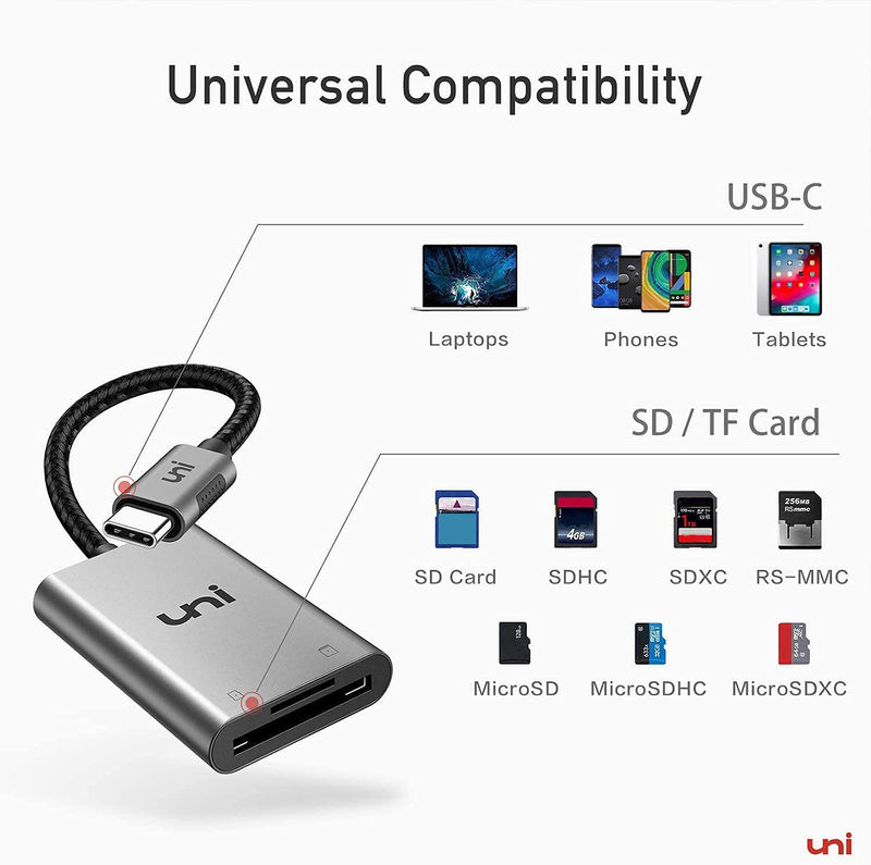 [Australia - AusPower] - SD Card Reader, uni Sturdy USB C to Micro SD Memory Card Reader Adapter ( 2TB Capacity, 5Gbps Transfer) Thunderbolt 3 Compatible with Android Galaxy S20, MacBook Pro/MacBook Air and More 